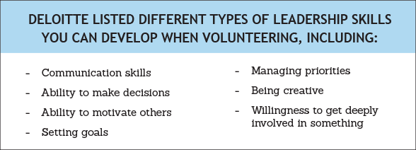 develop leadership skills through volunteering